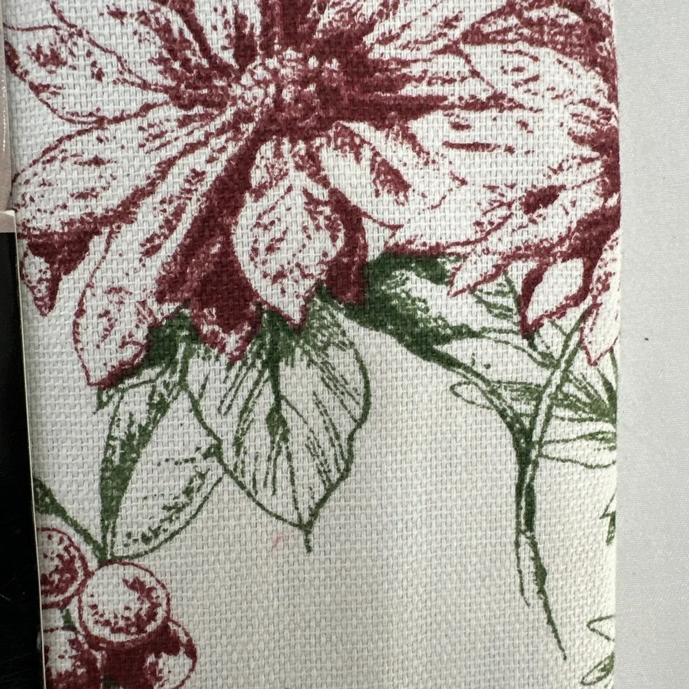 Lauren Ralph Lauren Tablecloth Holly Mistletoe Red Poinsettia Christmas 60 x 84